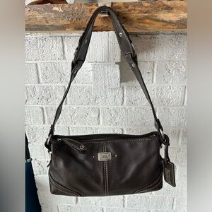 The Sak Mini Shoulder Bag Chocolate Brown Pebbled Leather EUC
